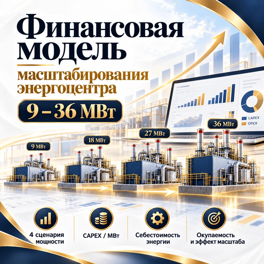 Финансовая модель масштабирования энергоцентра 9–36 МВт